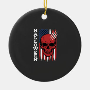Halloween-Totenkopf-Flagge Vektor-Design_1 Keramik Ornament