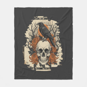 Halloween-Totenkopf Fleecedecke