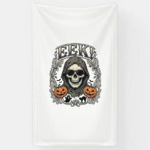 Halloween-Totenkopf-Grafik Vintage-Stich-Shirt Ar Banner