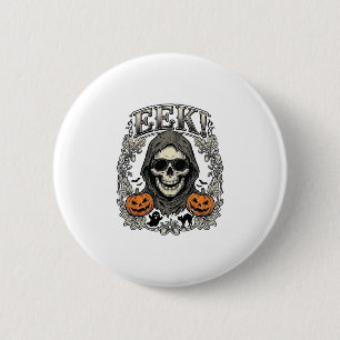 Halloween-Totenkopf-Grafik Vintage-Stich-Shirt Ar Button