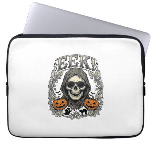 Halloween-Totenkopf-Grafik Vintage-Stich-Shirt Ar Laptopschutzhülle