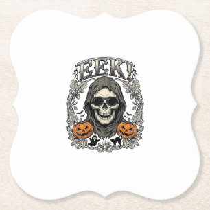Halloween-Totenkopf-Grafik Vintage-Stich-Shirt Ar Untersetzer