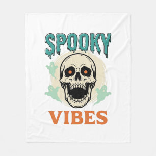 Halloween-Totenkopf Gruselige Vibes Vintage-Horror Fleecedecke