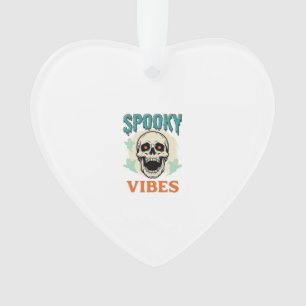 Halloween-Totenkopf Gruselige Vibes Vintage-Horror Ornament