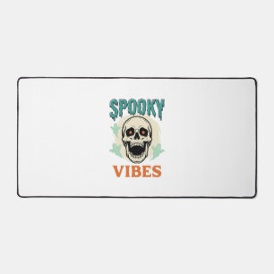 Halloween-Totenkopf Gruselige Vibes Vintage-Horror Schreibtischunterlage
