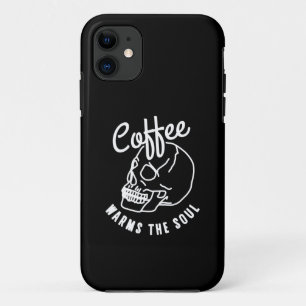 halloween Totenkopf Kaffee wärmt die Seele weiß Case-Mate iPhone Hülle