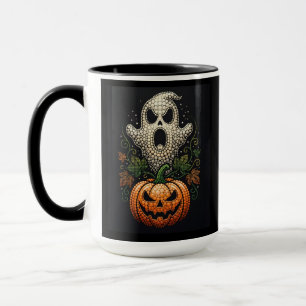 Halloween-Totenkopf-Kürbis-Gotische-Punkt-Kunst Tasse
