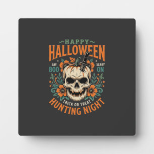 Halloween-Totenkopf-Kürbis-Jagd-Nacht-Design_1 Fotoplatte