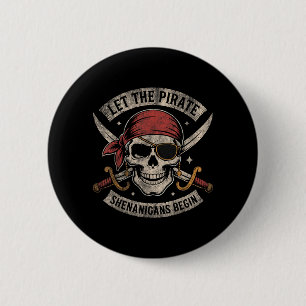 Halloween-Totenkopf Lustig Lass Die Piraten-Unfug Button