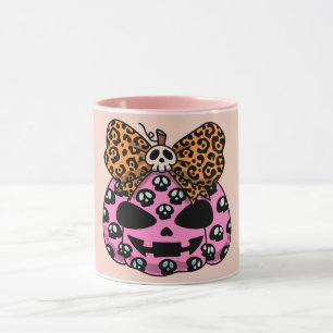 Halloween, Totenkopf-Muster, Gesicht Kürbis, Moder Tasse