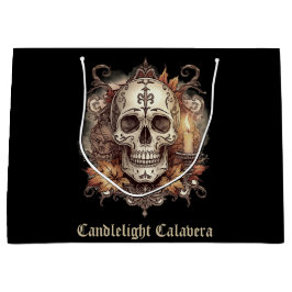 Halloween, Totenkopf-Muster, Kerzenlicht Calavera, Große Geschenktüte