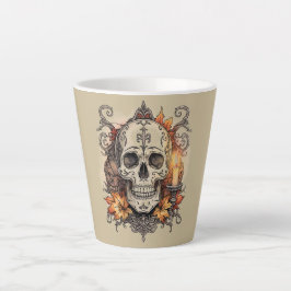Halloween, Totenkopf-Muster, Kerzenlicht Calavera, Milchtasse