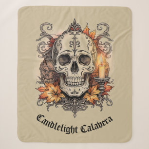 Halloween, Totenkopf-Muster, Kerzenlicht Calavera, Sherpadecke