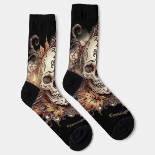 Halloween, Totenkopf-Muster, Kerzenlicht Calavera, Socken