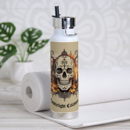 Halloween, Totenkopf-Muster, Kerzenlicht Calavera, Trinkflasche