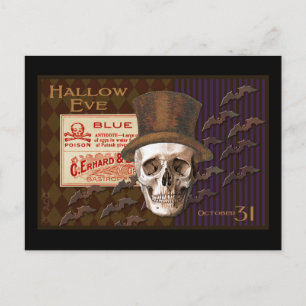 Halloween-Totenkopf Postkarte