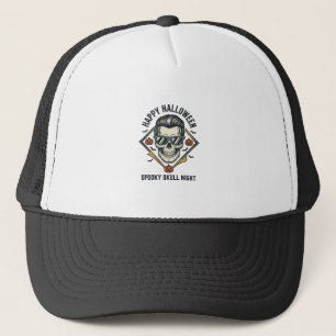 Halloween-Totenkopf-Shirt Vintage-Gravur Grafik_1 Truckerkappe