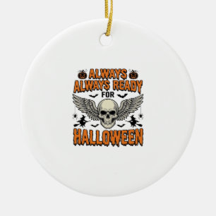 Halloween-Totenkopf-Shirt Vintage-Gravur Grusel-Sp Keramik Ornament