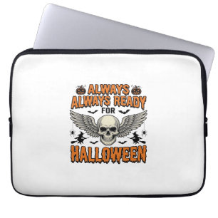 Halloween-Totenkopf-Shirt Vintage-Gravur Grusel-Sp Laptopschutzhülle