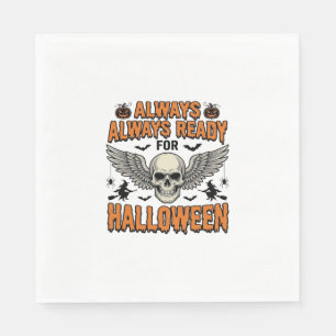 Halloween-Totenkopf-Shirt Vintage-Gravur Grusel-Sp Serviette