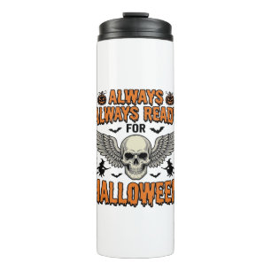 Halloween-Totenkopf-Shirt Vintage-Gravur Grusel-Sp Thermosbecher
