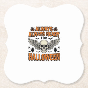 Halloween-Totenkopf-Shirt Vintage-Gravur Grusel-Sp Untersetzer