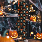 Halloween-Totenkopf- und Kürbismuster Leggings