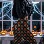 Halloween-Totenkopf- und Kürbismuster Leggings