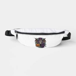 Halloween-Totenkopf-Zylinder-Fledermausflügel-Kürb Bauchtasche