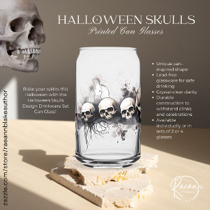 Halloween-Totenköpfe Design Trinkset Dosenglas