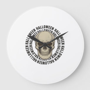 Halloween-Totenkreis-Vintage-Gravurdesign_1 Große Wanduhr