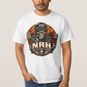 Halloween-Totenschädel-Biker Route 66 Reite nie al T-Shirt