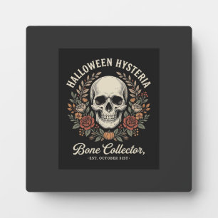 Halloween-Totenschädel-Blumen-Knochen-Sammler-Desi Fotoplatte