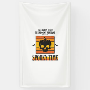Halloween-Totenschädel Gruselig Lustig Vintage-Zit Banner
