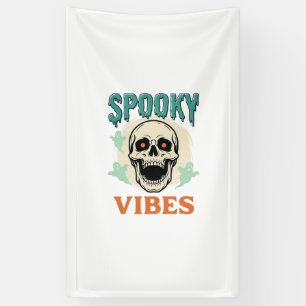 Halloween-Totenschädel Gruselige Vibes Vintage-Hor Banner