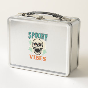 Halloween-Totenschädel Gruselige Vibes Vintage-Hor Metall Brotdose