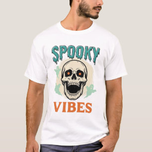 Halloween-Totenschädel Gruselige Vibes Vintage-Hor T-Shirt