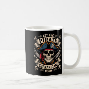 Halloween-Totenschädel Lasst die Piraten-Scherze b Kaffeetasse