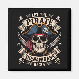 Halloween-Totenschädel Lasst die Piraten-Scherze b Magnet
