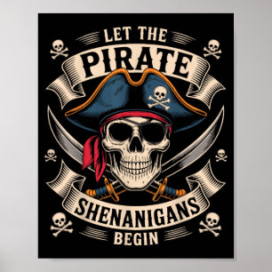 Halloween-Totenschädel Lasst die Piratenstreiche b Poster