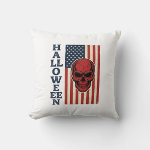 Halloween-Totenschädel-Patriotische-Vintage-Grusel Kissen