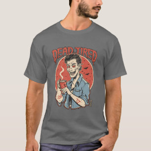 Halloween Toter T - Shirt Totes müdes Shirt