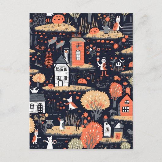Halloween Tower Poster Postkarte (Vorderseite)