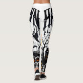 Halloween Tower Spooky Scene Leggings (Rückseite)