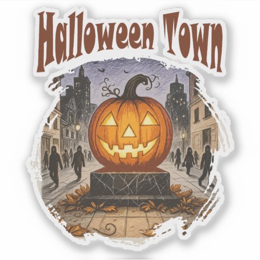 Halloween Town Aufkleber (Vorderseite)