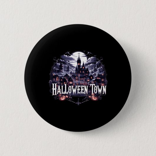 Halloween Town Skeleton Ghost Pumpkin Halloween Button (Vorderseite)