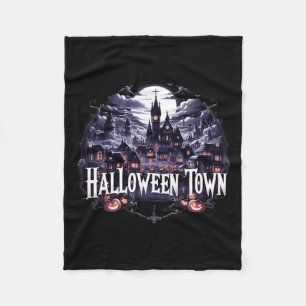 Halloween Town Skeleton Ghost Pumpkin Halloween Fleecedecke