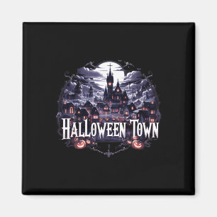 Halloween Town Skeleton Ghost Pumpkin Halloween Magnet