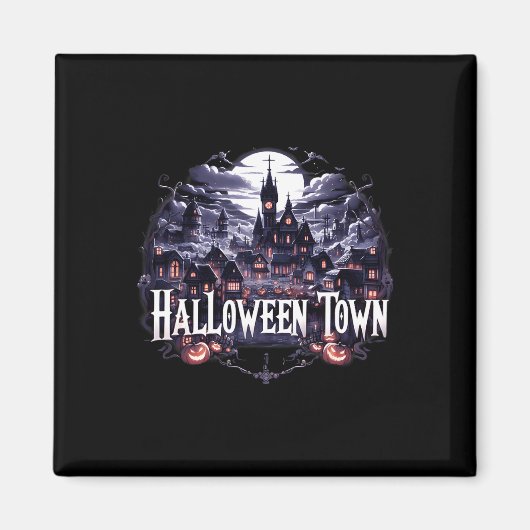 Halloween Town Skeleton Ghost Pumpkin Halloween Magnet (Vorne)