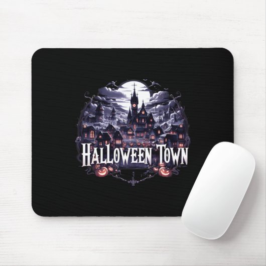 Halloween Town Skeleton Ghost Pumpkin Halloween Mousepad (Mit Mouse)
